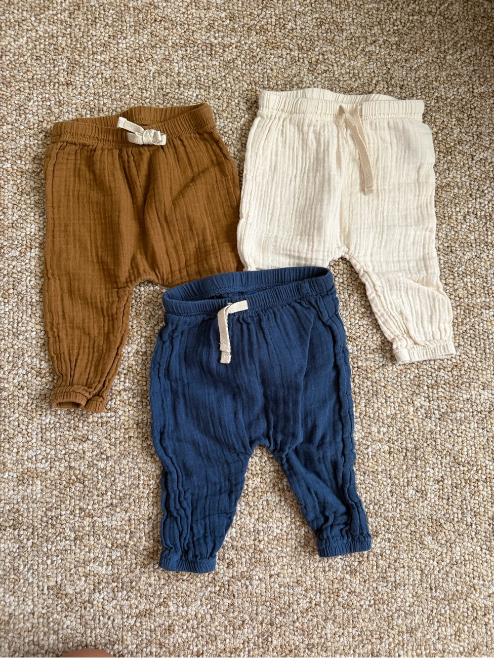 Old Navy Baby/Toddler Pants Trio - Navy, Cream & Brown